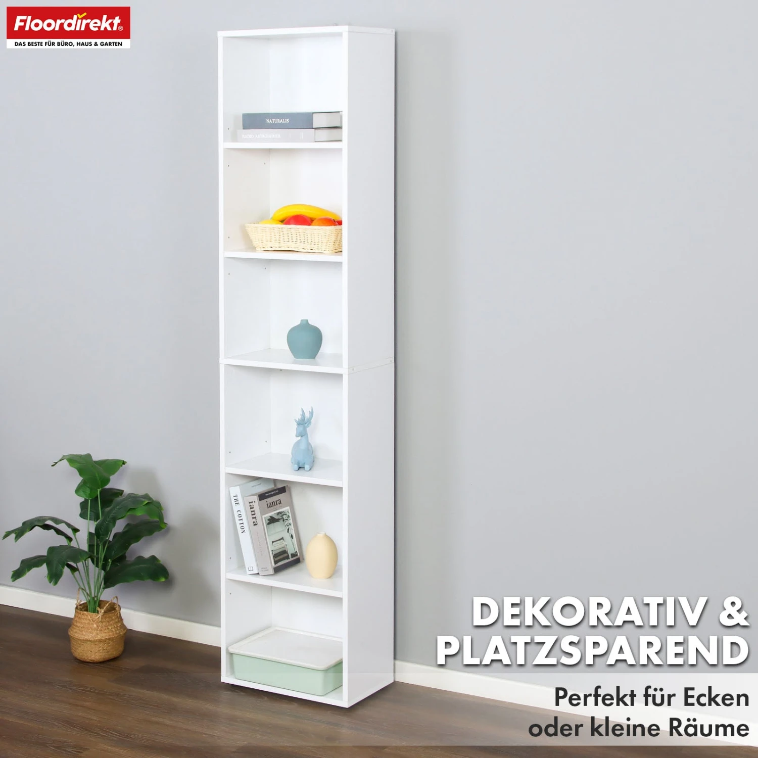 Bücherregal | Maine | Weißes Standregal Aus Holz Mit 3/4/6 Etagen | Offen & Platzsparend Für Wohnzimmer, Büro & Mehr 21 Bücherregal | Maine | Weißes Standregal Aus Holz Mit 3/4/6 Etagen | Offen & Platzsparend Für Wohnzimmer, Büro & Mehr – Bild 19