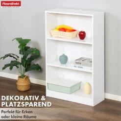Bücherregal | Maine | Weißes Standregal Aus Holz Mit 3/4/6 Etagen | Offen & Platzsparend Für Wohnzimmer, Büro & Mehr 24 Bücherregal | Maine | Weißes Standregal Aus Holz Mit 3/4/6 Etagen | Offen & Platzsparend Für Wohnzimmer, Büro & Mehr -Floordirekt BuecherregalMaine 3