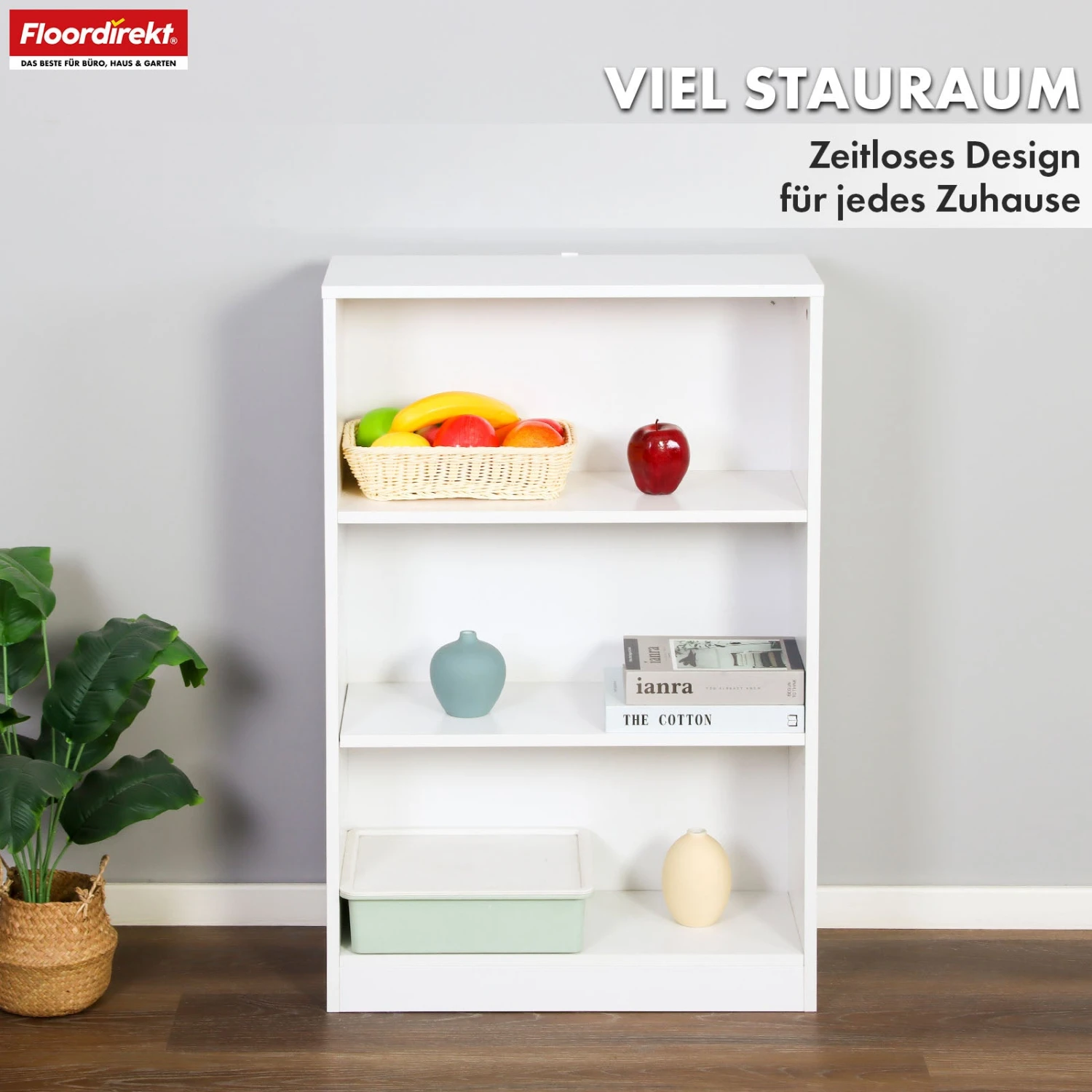 Bücherregal | Maine | Weißes Standregal Aus Holz Mit 3/4/6 Etagen | Offen & Platzsparend Für Wohnzimmer, Büro & Mehr 6 Bücherregal | Maine | Weißes Standregal Aus Holz Mit 3/4/6 Etagen | Offen & Platzsparend Für Wohnzimmer, Büro & Mehr – Bild 4