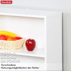 Bücherregal | Maine | Weißes Standregal Aus Holz Mit 3/4/6 Etagen | Offen & Platzsparend Für Wohnzimmer, Büro & Mehr 27 Bücherregal | Maine | Weißes Standregal Aus Holz Mit 3/4/6 Etagen | Offen & Platzsparend Für Wohnzimmer, Büro & Mehr -Floordirekt BuecherregalMaine 6