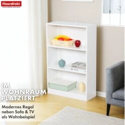 Bücherregal | Maine | Weißes Standregal Aus Holz Mit 3/4/6 Etagen | Offen & Platzsparend Für Wohnzimmer, Büro & Mehr 29 Bücherregal | Maine | Weißes Standregal Aus Holz Mit 3/4/6 Etagen | Offen & Platzsparend Für Wohnzimmer, Büro & Mehr -Floordirekt BuecherregalMaine 8
