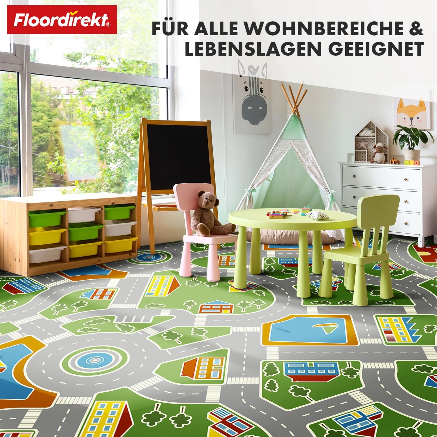 CV-Belag | Roadtrip 547M | Vinyl-Bodenbelag Für Kinder Mit Straßenlandschaft 7 CV-Belag | Roadtrip 547M | Vinyl-Bodenbelag Für Kinder Mit Straßenlandschaft – Bild 5