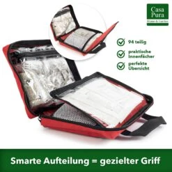 Erste-Hilfe-Tasche | Für Freizeit Und Sport | 94 Teile -Floordirekt CasaPura ErsteHilfeTasche DIN13164 2022 3