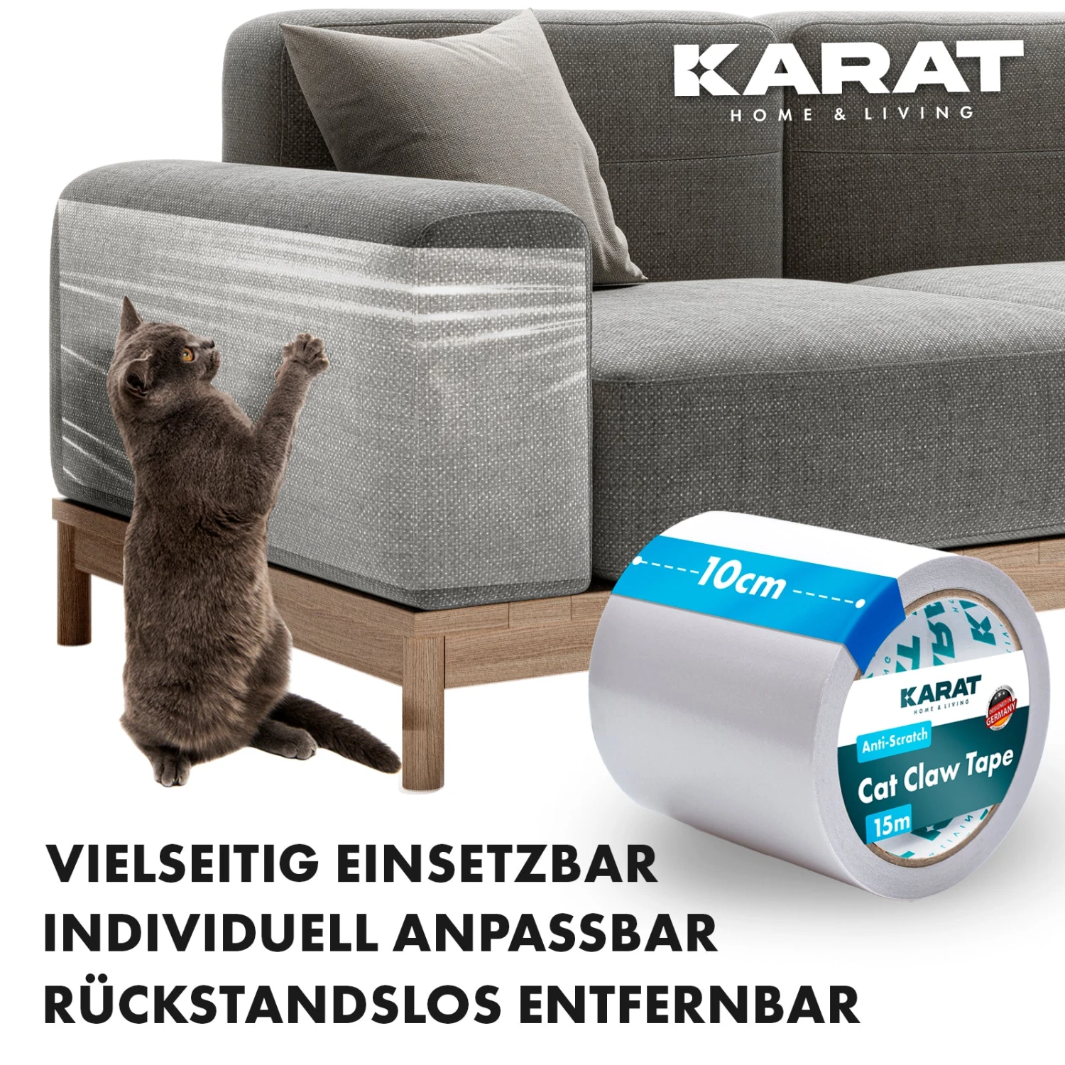 Katzen Kratzschutz | Selbstklebende Kratzfolie | Trainingsklebeband | Möbelschutz | Transparent | 15 M X 10 Cm 7 Katzen Kratzschutz | Selbstklebende Kratzfolie | Trainingsklebeband | Möbelschutz | Transparent | 15 M X 10 Cm – Bild 5