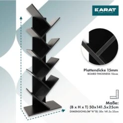 Bücherregal Alexandria | Standregal | Mit 8 Fächern | Verschiedene Farben 39 Bücherregal Alexandria | Standregal | Mit 8 Fächern | Verschiedene Farben -Floordirekt Dimensions Alexandria blackregal