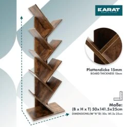 Bücherregal Alexandria | Standregal | Mit 8 Fächern | Verschiedene Farben 26 Bücherregal Alexandria | Standregal | Mit 8 Fächern | Verschiedene Farben -Floordirekt Dimensions Alexandria darkwoodregal