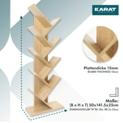 Bücherregal Alexandria | Standregal | Mit 8 Fächern | Verschiedene Farben 33 Bücherregal Alexandria | Standregal | Mit 8 Fächern | Verschiedene Farben -Floordirekt Dimensions Alexandria lightwoodregal