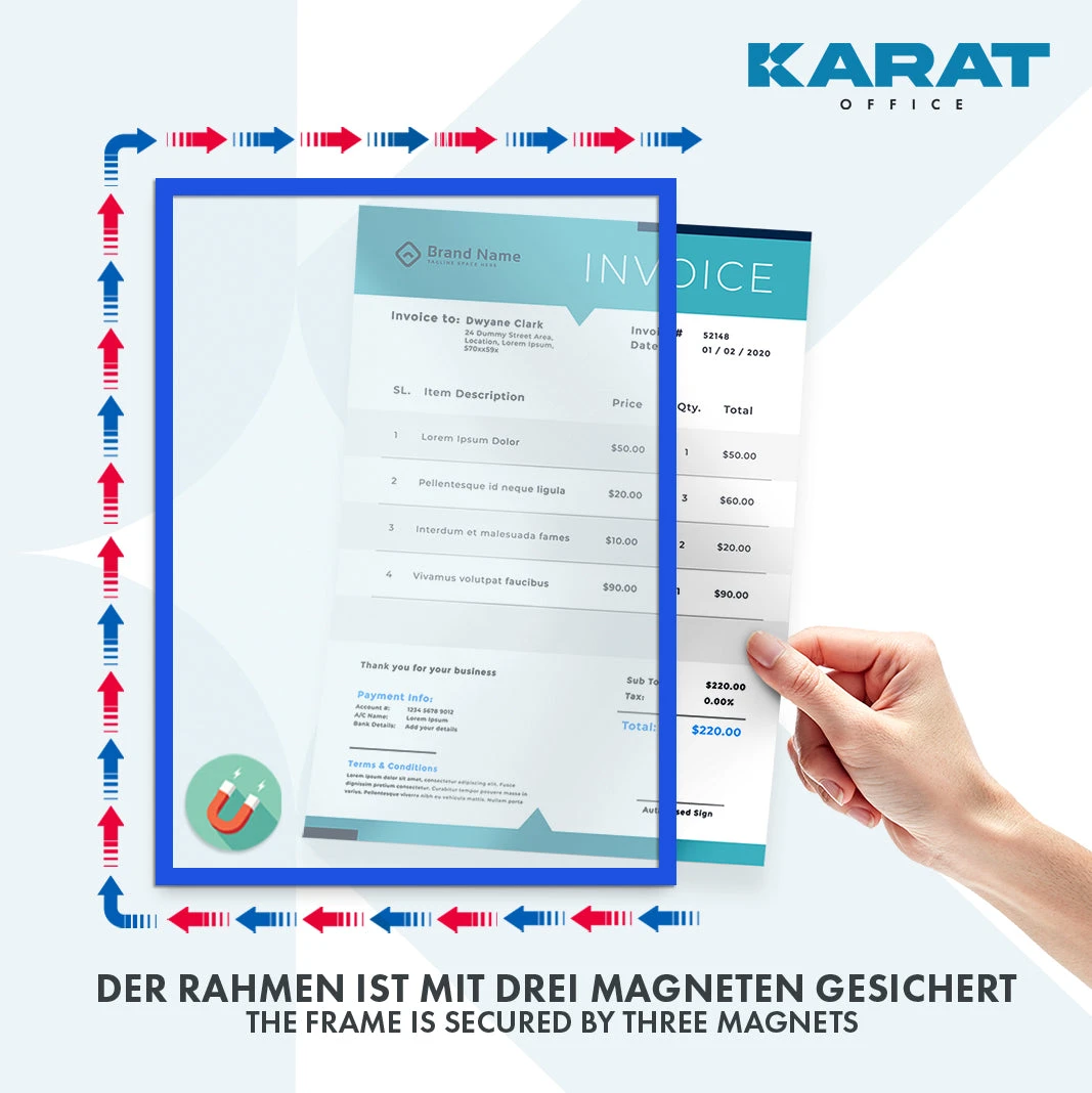 Dokumentenhalter | Magnetisch | In DIN A3-, A4- Oder A5-Format | 5er-Set 10 Dokumentenhalter | Magnetisch | In DIN A3-, A4- Oder A5-Format | 5er-Set – Bild 8