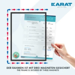 Dokumentenhalter | Magnetisch | In DIN A3-, A4- Oder A5-Format | 5er-Set 35 Dokumentenhalter | Magnetisch | In DIN A3-, A4- Oder A5-Format | 5er-Set -Floordirekt Dokumentenhalter Artboard Grey magnetism