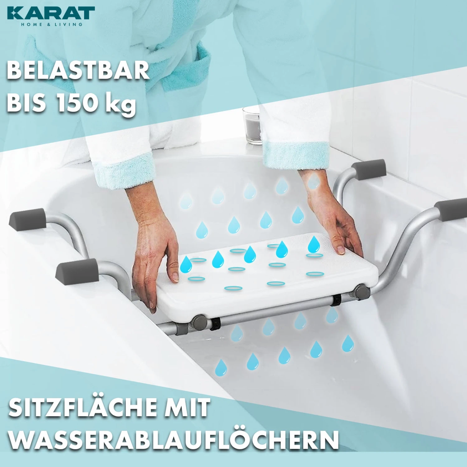 Badewannensitz | Levi | Verstellbarer & Rutschfester Sitz Aus Aluminium | Belastbar Bis 150 Kg 9 Badewannensitz | Levi | Verstellbarer & Rutschfester Sitz Aus Aluminium | Belastbar Bis 150 Kg – Bild 7