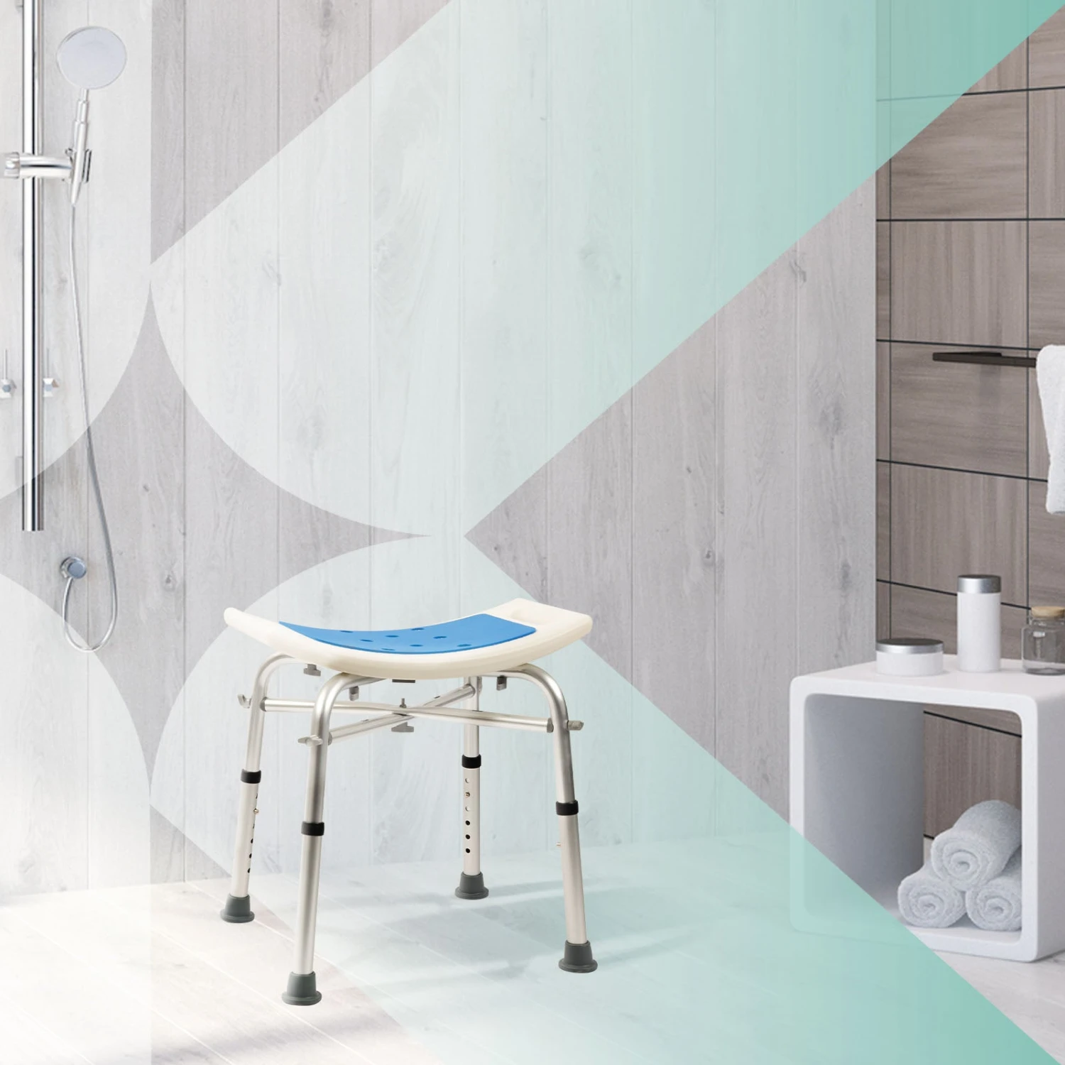 Dusch- Und Badhocker Sonja | Höhenverstellbar | Mit Querverstrebungen | Anti-Rutsch-Gummifüße | Belastbar Bis 180 Kg 3 Dusch- Und Badhocker Sonja | Höhenverstellbar | Mit Querverstrebungen | Anti-Rutsch-Gummifüße | Belastbar Bis 180 Kg