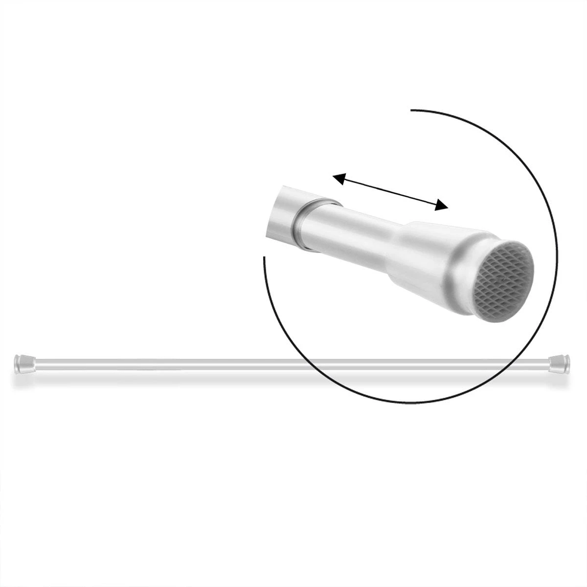 Duschvorhangstange Weiß | Stufenlos Längenverstellbar | Ohne Bohren 3 Duschvorhangstange Weiß | Stufenlos Längenverstellbar | Ohne Bohren