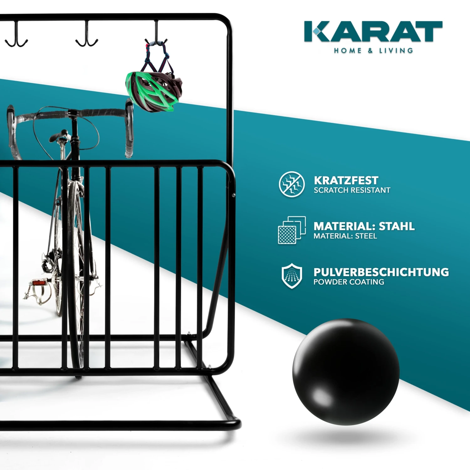 Fahrradständer Tony | Fahrradträger | Metallgitter | Outdoor | Mit 3 Doppelhaken Für Zubehör 7 Fahrradständer Tony | Fahrradträger | Metallgitter | Outdoor | Mit 3 Doppelhaken Für Zubehör – Bild 5