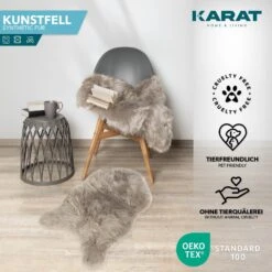 Kunstfell Nelly | Flauschiges Dekofell | Individuell Einsetzbar | In Verschiedenen Farben 40 Kunstfell Nelly | Flauschiges Dekofell | Individuell Einsetzbar | In Verschiedenen Farben -Floordirekt Fakelongwoolsheepskinrug DarkBeige 04.3