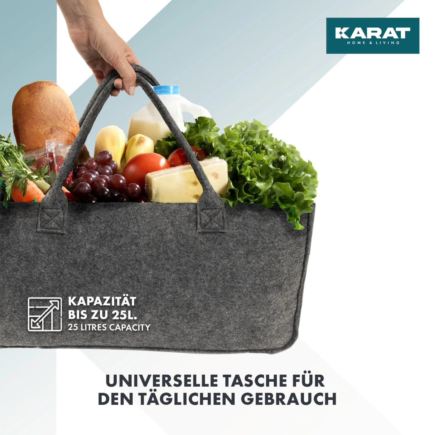 Filztasche Conny | Kaminholztasche | Einkaufstasche | Faltbar | 2er Oder 4er Set 7 Filztasche Conny | Kaminholztasche | Einkaufstasche | Faltbar | 2er Oder 4er Set – Bild 5