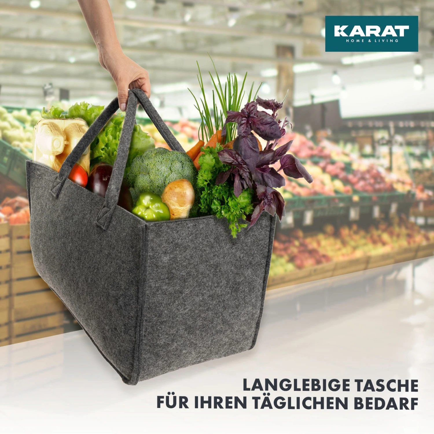 Filztasche Conny | Kaminholztasche | Einkaufstasche | Faltbar | 2er Oder 4er Set 8 Filztasche Conny | Kaminholztasche | Einkaufstasche | Faltbar | 2er Oder 4er Set – Bild 6