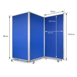 Filz-Stellwand | Trennwand 3-teilig | Mit Rollen | Doppelseitig Nutzbar 17 Filz-Stellwand | Trennwand 3-teilig | Mit Rollen | Doppelseitig Nutzbar -Floordirekt Filzwand blau whitebaord filz tafel