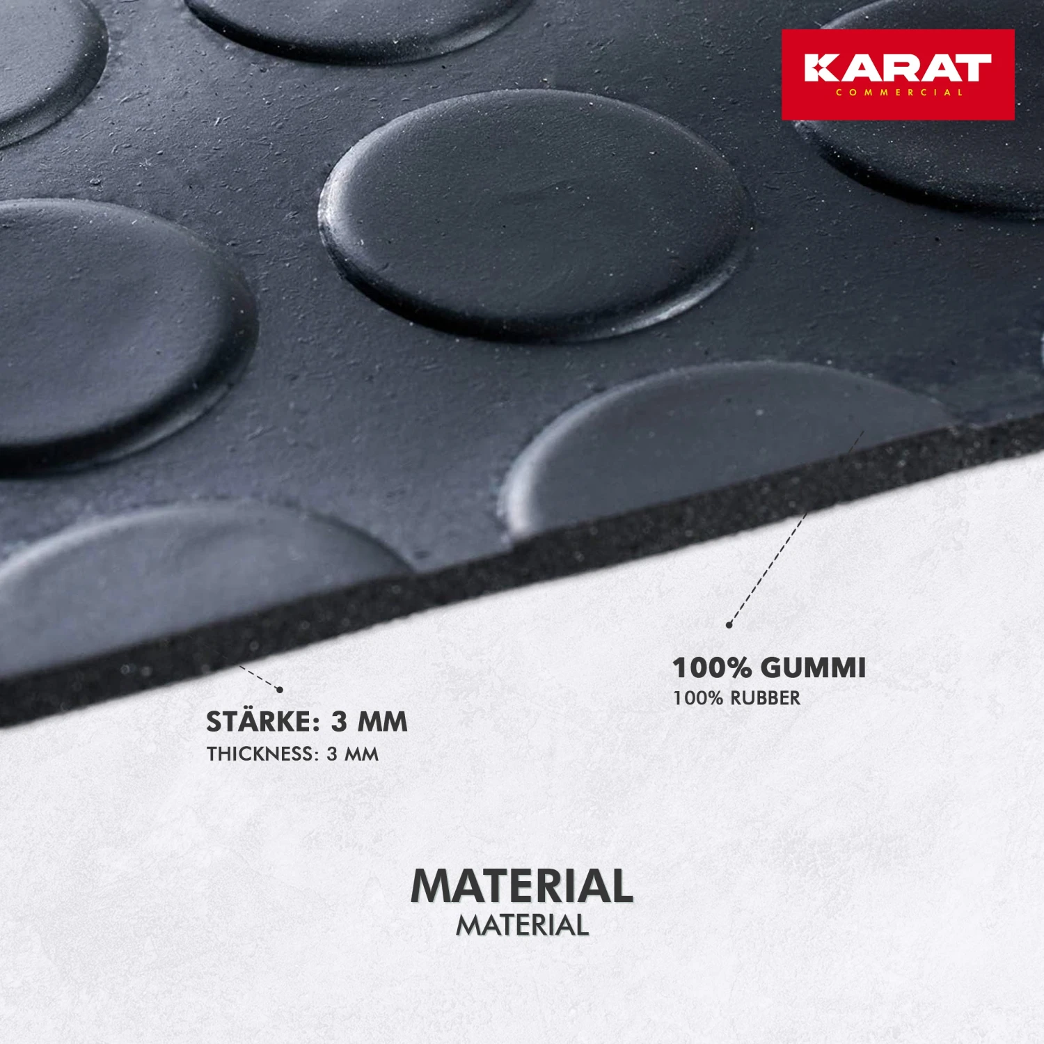 Gummiläufer | Gummimatte Mit Flachnoppen | Stärke: 3 Mm 5 Gummiläufer | Gummimatte Mit Flachnoppen | Stärke: 3 Mm – Bild 3