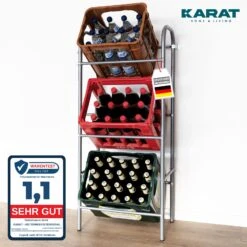 Flaschenkastenständer Rocket | Regal Mit Wandbefestigung | Grau | In 2 Ausführungen Erhältlich