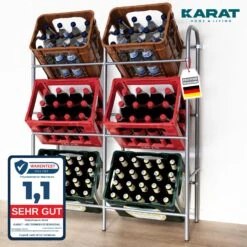 Flaschenkastenständer Rocket | Regal Mit Wandbefestigung | Grau | In 2 Ausführungen Erhältlich 19 Flaschenkastenständer Rocket | Regal Mit Wandbefestigung | Grau | In 2 Ausführungen Erhältlich -Floordirekt Flaschenkastenregal Rocket recreatemainimage6boxes