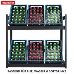 Flaschenkastenständer | Osaka | Getränkekistenregal Aus Pulverbeschichtetem Stahl Für 3 Bis 9 Kästen 32 Flaschenkastenständer | Osaka | Getränkekistenregal Aus Pulverbeschichtetem Stahl Für 3 Bis 9 Kästen -Floordirekt FlaschenkastenregalOsaka 11