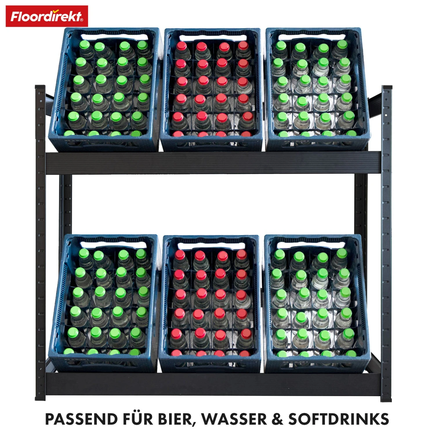 Flaschenkastenständer | Osaka | Getränkekistenregal Aus Pulverbeschichtetem Stahl Für 3 Bis 9 Kästen 13 Flaschenkastenständer | Osaka | Getränkekistenregal Aus Pulverbeschichtetem Stahl Für 3 Bis 9 Kästen – Bild 11