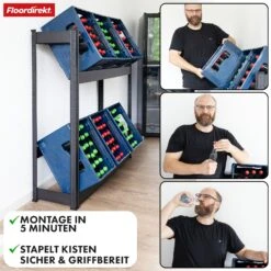 Flaschenkastenständer | Osaka | Getränkekistenregal Aus Pulverbeschichtetem Stahl Für 3 Bis 9 Kästen 35 Flaschenkastenständer | Osaka | Getränkekistenregal Aus Pulverbeschichtetem Stahl Für 3 Bis 9 Kästen -Floordirekt FlaschenkastenregalOsaka 14