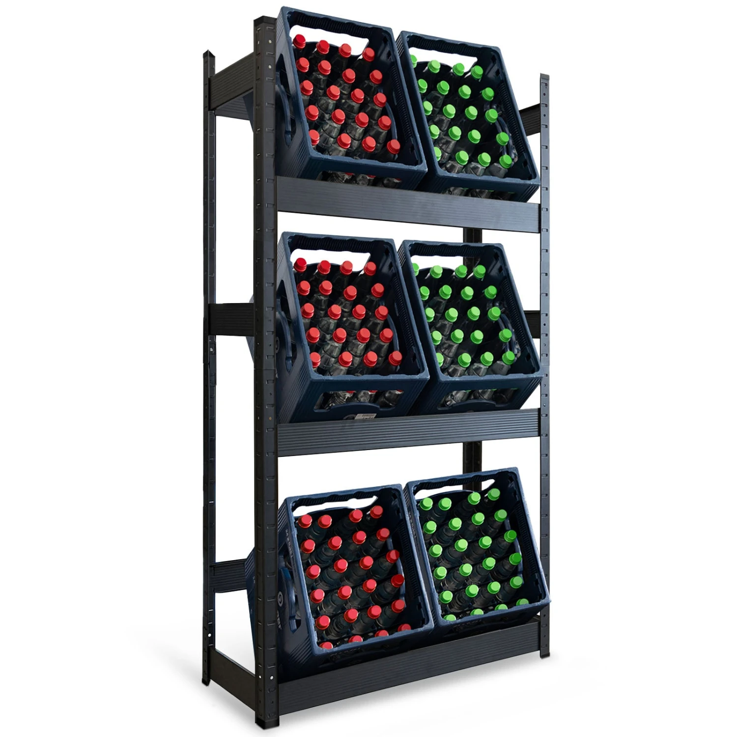 Flaschenkastenständer | Osaka | Getränkekistenregal Aus Pulverbeschichtetem Stahl Für 3 Bis 9 Kästen 19 Flaschenkastenständer | Osaka | Getränkekistenregal Aus Pulverbeschichtetem Stahl Für 3 Bis 9 Kästen – Bild 17