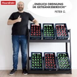 Flaschenkastenständer | Osaka | Getränkekistenregal Aus Pulverbeschichtetem Stahl Für 3 Bis 9 Kästen 29 Flaschenkastenständer | Osaka | Getränkekistenregal Aus Pulverbeschichtetem Stahl Für 3 Bis 9 Kästen -Floordirekt FlaschenkastenregalOsaka 8