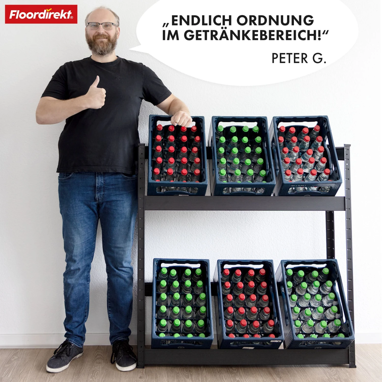 Flaschenkastenständer | Osaka | Getränkekistenregal Aus Pulverbeschichtetem Stahl Für 3 Bis 9 Kästen 10 Flaschenkastenständer | Osaka | Getränkekistenregal Aus Pulverbeschichtetem Stahl Für 3 Bis 9 Kästen – Bild 8