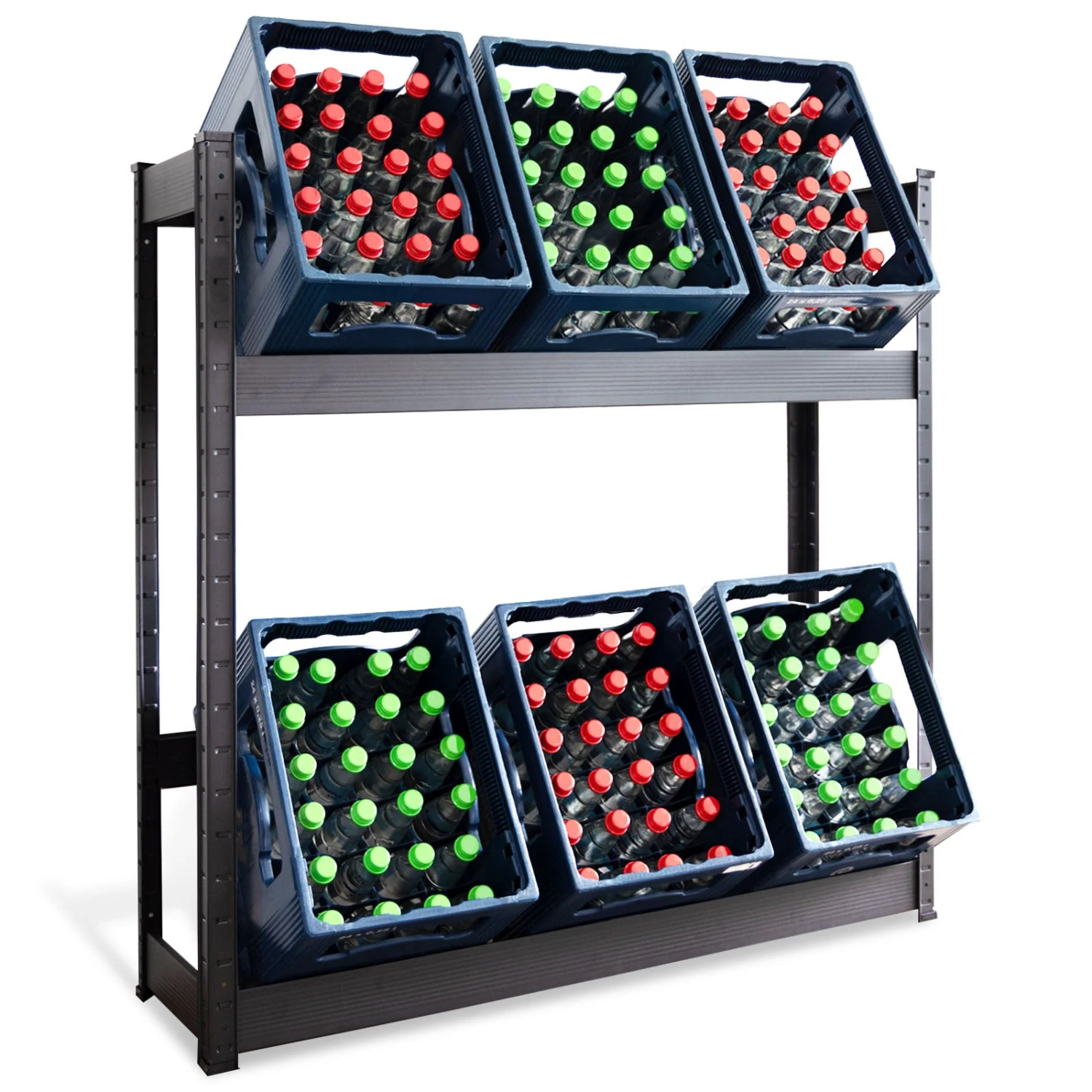 Flaschenkastenständer | Osaka | Getränkekistenregal Aus Pulverbeschichtetem Stahl Für 3 Bis 9 Kästen 11 Flaschenkastenständer | Osaka | Getränkekistenregal Aus Pulverbeschichtetem Stahl Für 3 Bis 9 Kästen – Bild 9
