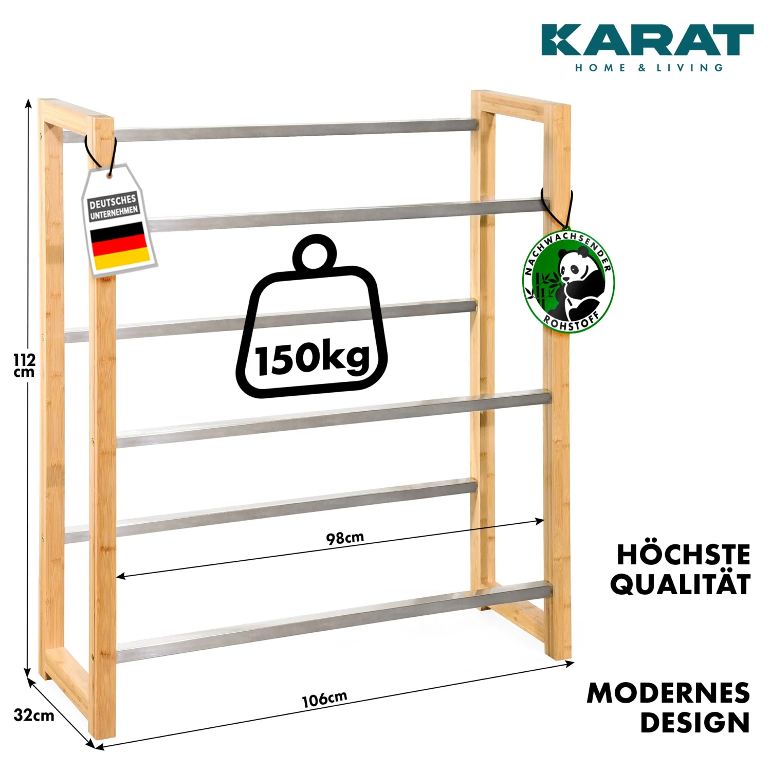 Bambus-Flaschenkastenständer | Flash | Robustes Lagerregal Für Büro, Küche, Garage Oder Flur | In 2 Größen Erhältlich 11 Bambus-Flaschenkastenständer | Flash | Robustes Lagerregal Für Büro, Küche, Garage Oder Flur | In 2 Größen Erhältlich – Bild 9