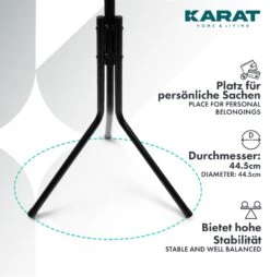 Garderobenständer | Theo | 12 Haken | Schwarz | Mit Dreibein-Standfuß 15 Garderobenständer | Theo | 12 Haken | Schwarz | Mit Dreibein-Standfuß -Floordirekt Garderobenstander Theo 5.Base