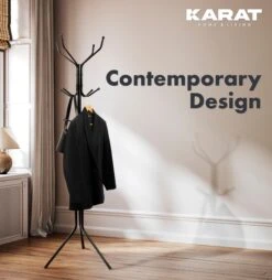 Garderobenständer | Theo | 12 Haken | Schwarz | Mit Dreibein-Standfuß 10 Garderobenständer | Theo | 12 Haken | Schwarz | Mit Dreibein-Standfuß -Floordirekt Garderobenstander Theo 7.Lifestyleinspace