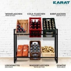 Flaschenkastenständer Kenji | Robustes Lagerregal Für Büro, Küche, Garage Oder Flur | Schwarz | In 2 Größen Erhältlich 21 Flaschenkastenständer Kenji | Robustes Lagerregal Für Büro, Küche, Garage Oder Flur | Schwarz | In 2 Größen Erhältlich -Floordirekt GetraenkekistenregalKenji 6