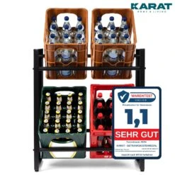 Flaschenkastenständer Kenji | Robustes Lagerregal Für Büro, Küche, Garage Oder Flur | Schwarz | In 2 Größen Erhältlich 22 Flaschenkastenständer Kenji | Robustes Lagerregal Für Büro, Küche, Garage Oder Flur | Schwarz | In 2 Größen Erhältlich -Floordirekt GetraenkekistenregalKenji 7