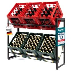 Flaschenkastenständer Kenji | Robustes Lagerregal Für Büro, Küche, Garage Oder Flur | Schwarz | In 2 Größen Erhältlich 23 Flaschenkastenständer Kenji | Robustes Lagerregal Für Büro, Küche, Garage Oder Flur | Schwarz | In 2 Größen Erhältlich -Floordirekt GetraenkekistenregalKenji 8