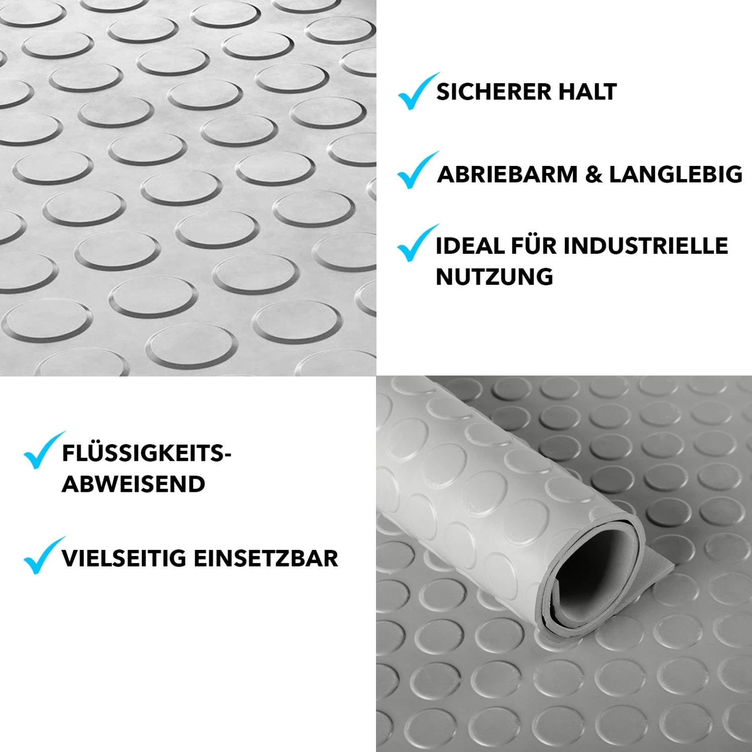 Gummiläufer | Grau | Gummimatte Mit Flachnoppen | Stärke: 3 Mm 7 Gummiläufer | Grau | Gummimatte Mit Flachnoppen | Stärke: 3 Mm – Bild 5