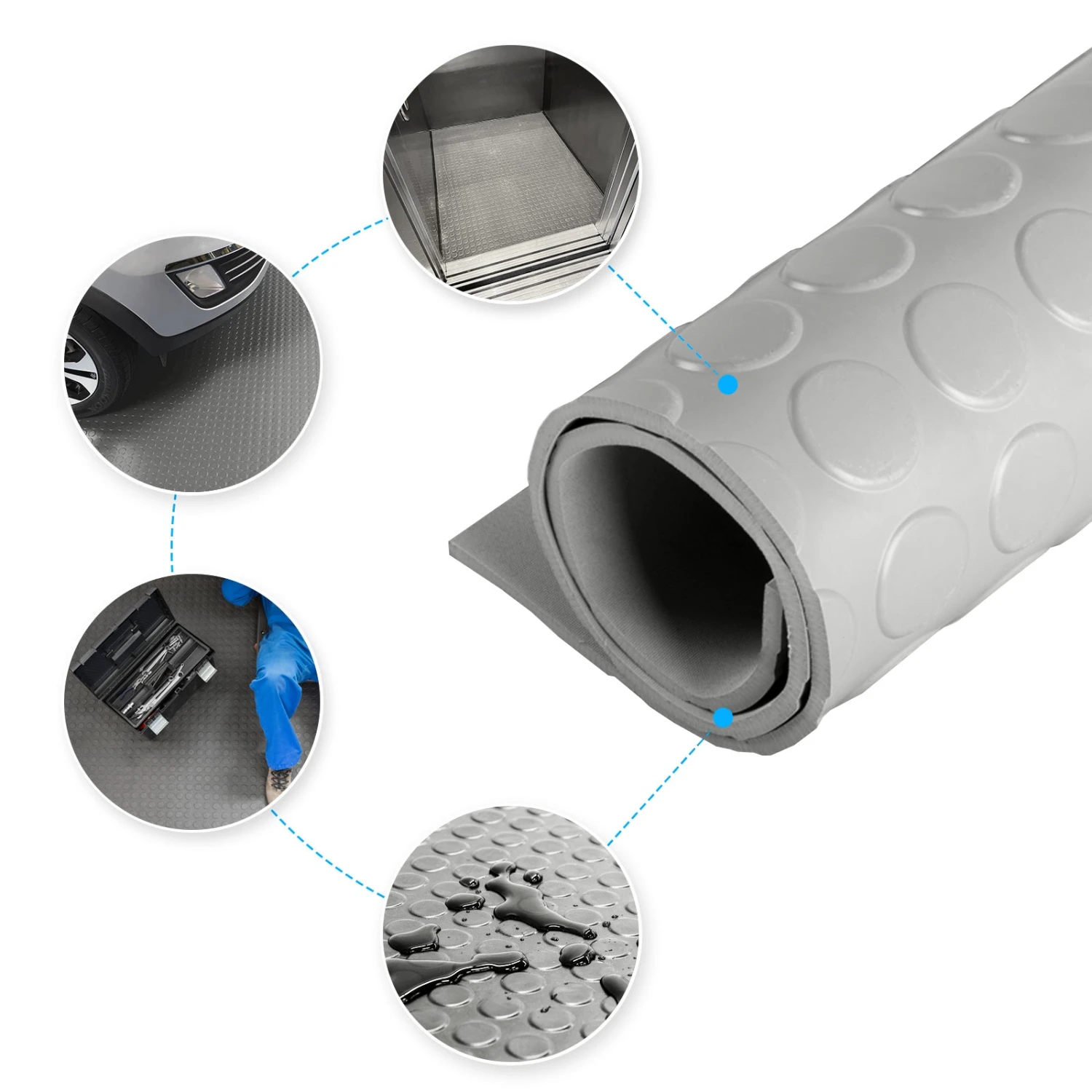 Gummiläufer | Grau | Gummimatte Mit Flachnoppen | Stärke: 3 Mm 8 Gummiläufer | Grau | Gummimatte Mit Flachnoppen | Stärke: 3 Mm – Bild 6