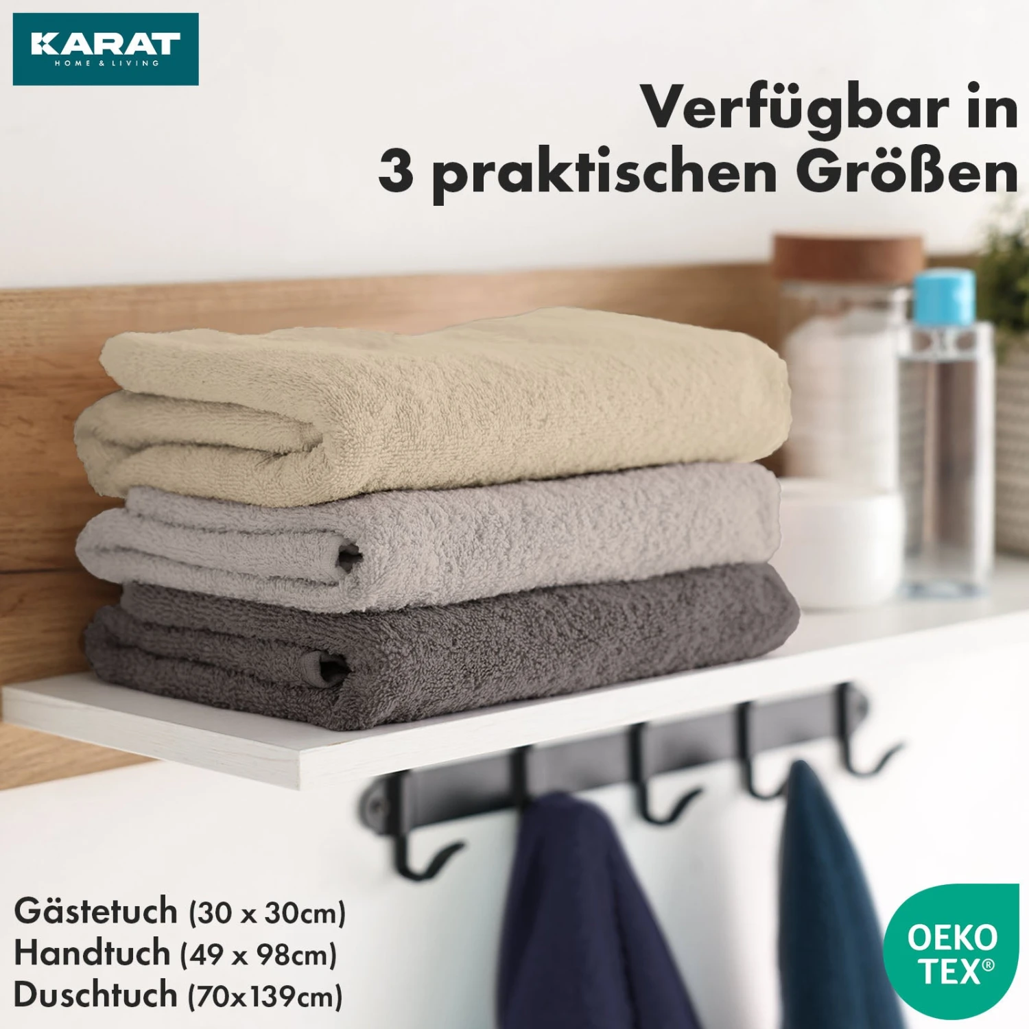 Handtuch-Set Bay | 8-teiliges Set Handtücher Aus 100% Baumwolle | 2 X Badetuch, 2 X Handtuch Und 4 X Seiftuch 12 Handtuch-Set Bay | 8-teiliges Set Handtücher Aus 100% Baumwolle | 2 X Badetuch, 2 X Handtuch Und 4 X Seiftuch – Bild 10