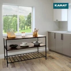 Regal Dallas | Standregal | Vielseitig Einsetzbar | Mit 3 Ebenen | Im Industrie-Stil