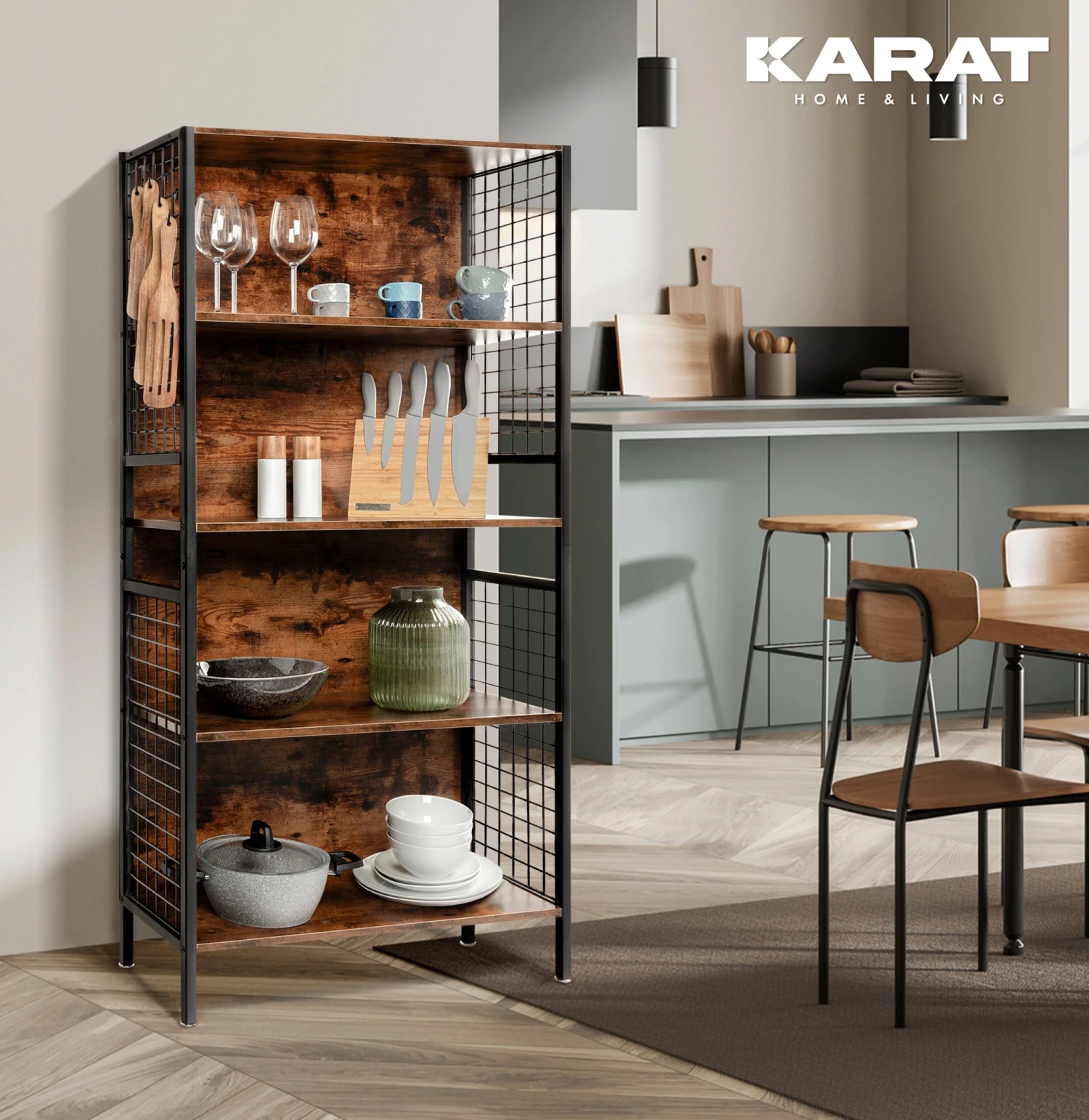 Regal Atlanta | Standregal | Vielseitig Einsetzbar | Gitterseiten | Mit 4 Ebenen 4 Regal Atlanta | Standregal | Vielseitig Einsetzbar | Gitterseiten | Mit 4 Ebenen – Bild 2