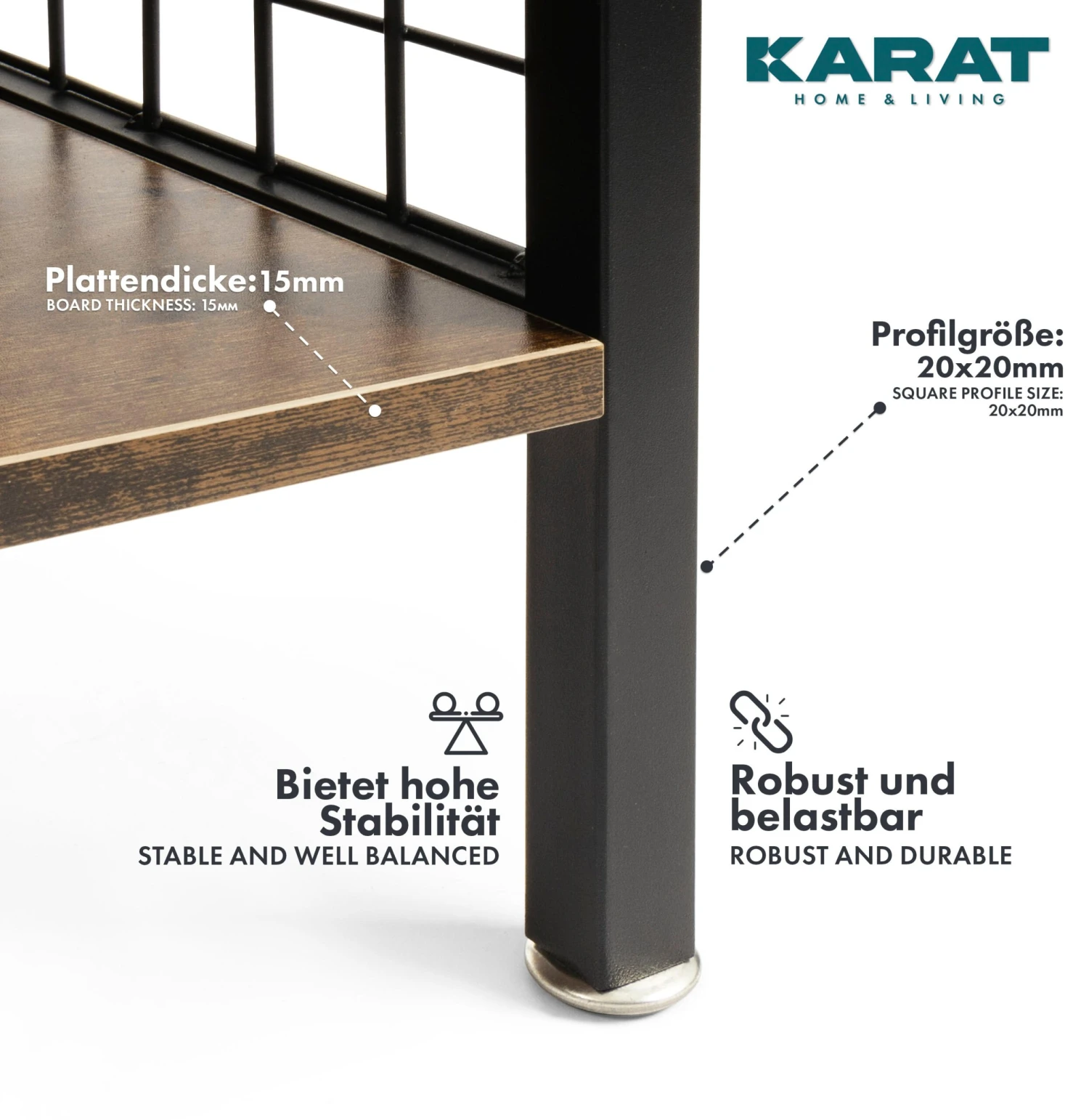 Regal Atlanta | Standregal | Vielseitig Einsetzbar | Gitterseiten | Mit 4 Ebenen 8 Regal Atlanta | Standregal | Vielseitig Einsetzbar | Gitterseiten | Mit 4 Ebenen – Bild 6