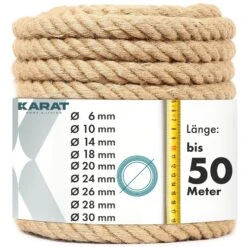 Juteseil Arnold | Robustes Naturprodukt Aus 100 % Jute | Für Sport, Hobby & Bastelarbeiten | Verschiedene Längen & Stärken