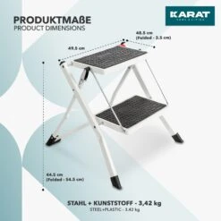Klapptritt Rio | Leichte & Kompakte Trittleiter | Rutschfeste Trittfläche | Belastbar Bis 150 Kg | Einfach Zu Transportieren 11 Klapptritt Rio | Leichte & Kompakte Trittleiter | Rutschfeste Trittfläche | Belastbar Bis 150 Kg | Einfach Zu Transportieren -Floordirekt Kalpptritt Rio Kalpptritt Rise 6 Dimensions.jpg100