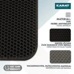 Katzenstreumatte Charly | Doppelschichtiges Waben-Design | Abwaschbar | Rutschfest | Verschiedene Farben 26 Katzenstreumatte Charly | Doppelschichtiges Waben-Design | Abwaschbar | Rutschfest | Verschiedene Farben -Floordirekt KatzenstreumatteCharly 5.Material anthracite