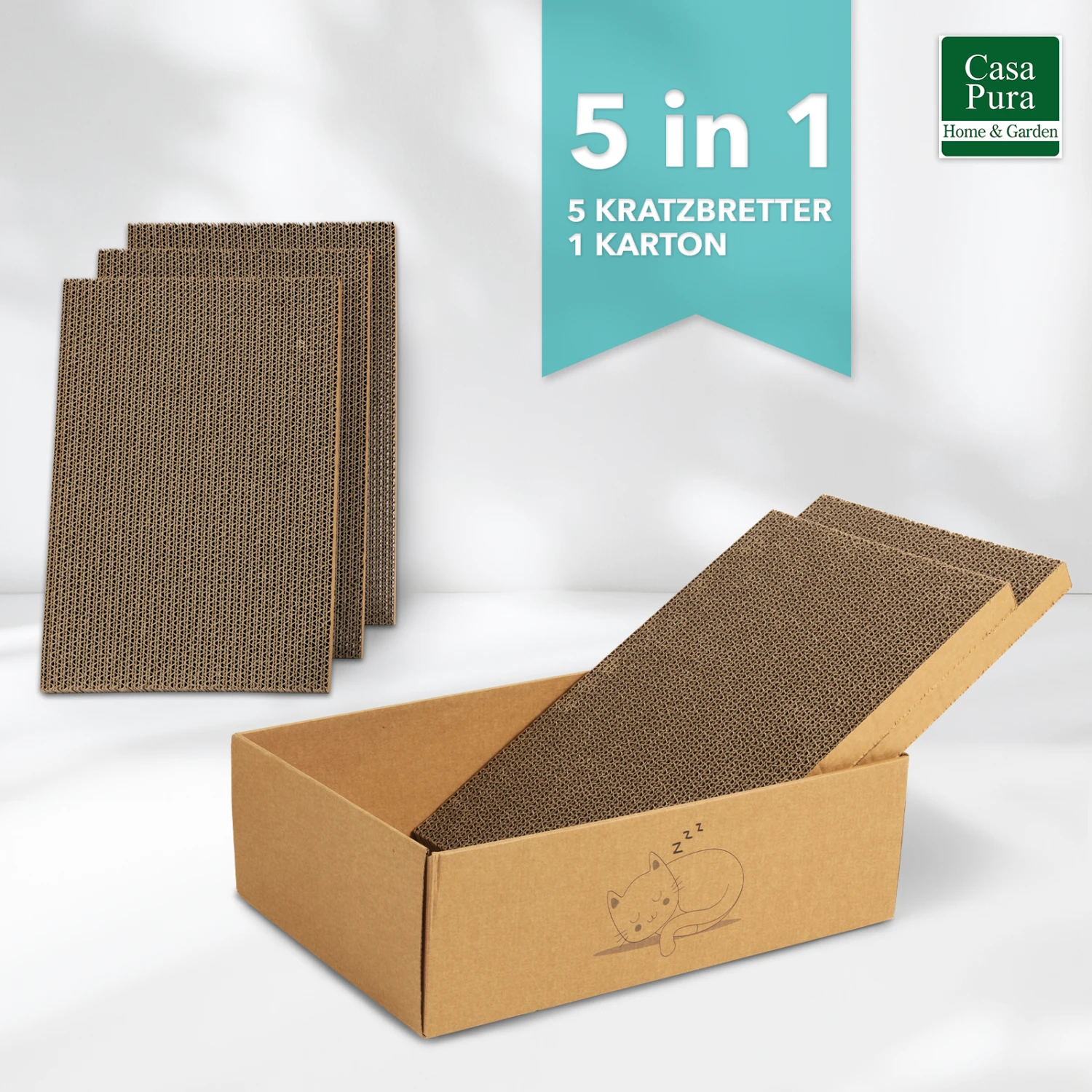 Katzenkratzbox Tiger | Karton Mit 5 Kratzbrettern | Krallenpflege Für Tiere | 43,5 X 29,5 X 14 Cm 8 Katzenkratzbox Tiger | Karton Mit 5 Kratzbrettern | Krallenpflege Für Tiere | 43,5 X 29,5 X 14 Cm – Bild 6