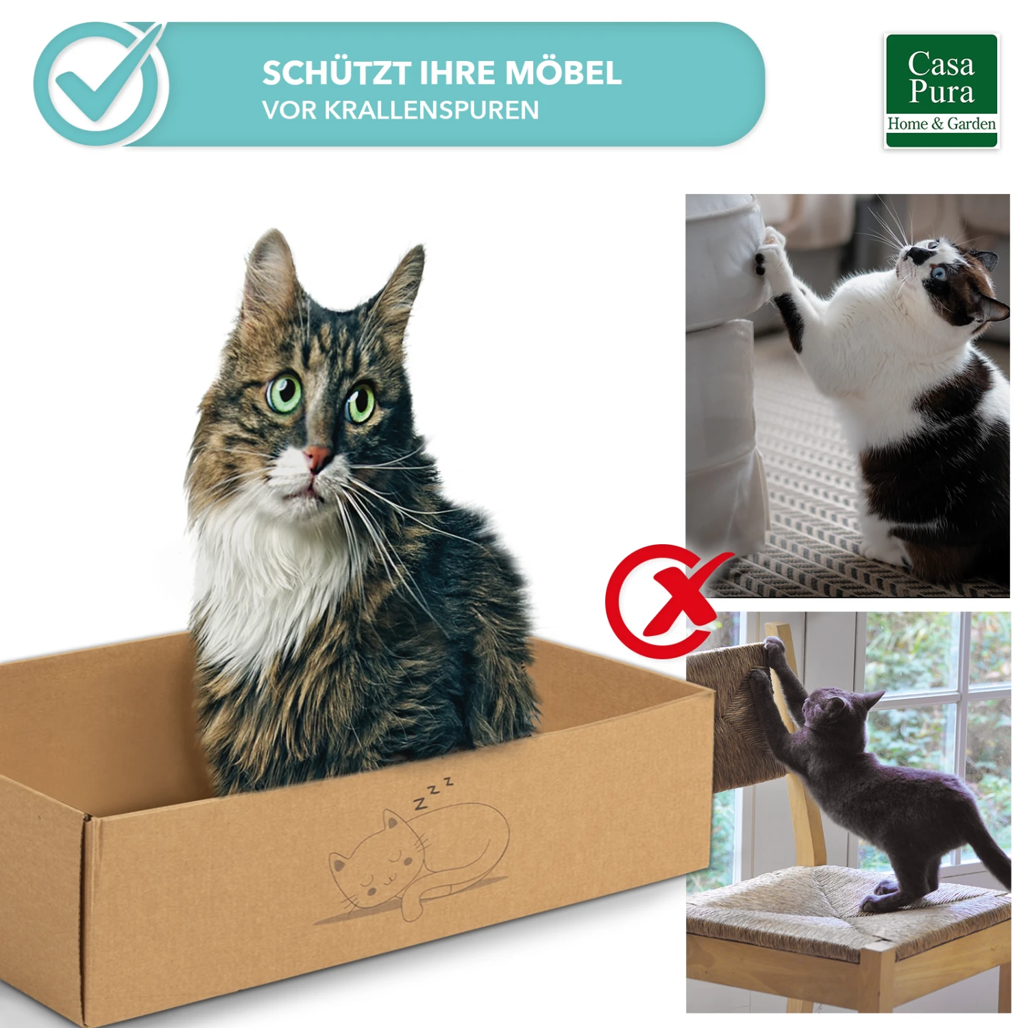 Katzenkratzbox Tiger | Karton Mit 5 Kratzbrettern | Krallenpflege Für Tiere | 43,5 X 29,5 X 14 Cm 9 Katzenkratzbox Tiger | Karton Mit 5 Kratzbrettern | Krallenpflege Für Tiere | 43,5 X 29,5 X 14 Cm – Bild 7