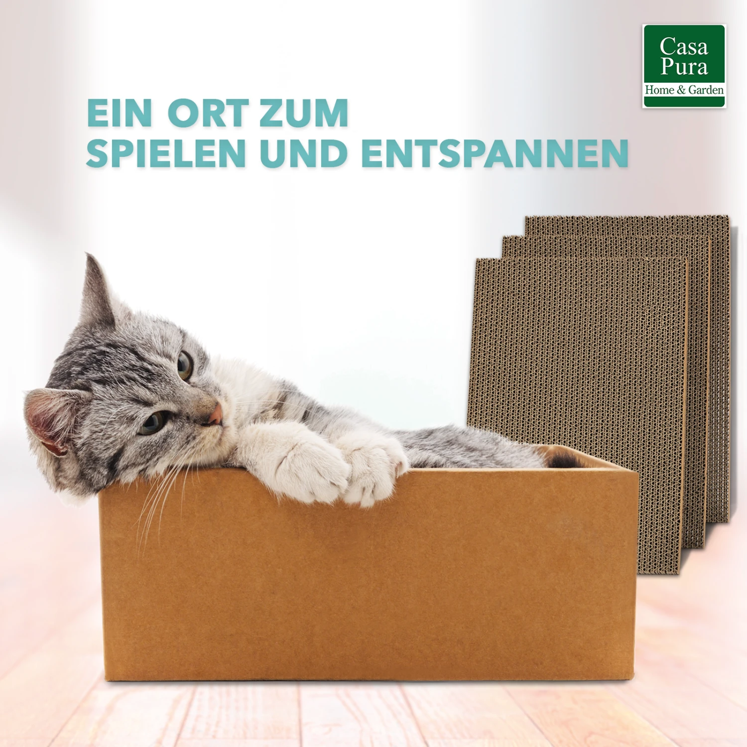 Katzenkratzbox Tiger | Karton Mit 5 Kratzbrettern | Krallenpflege Für Tiere | 43,5 X 29,5 X 14 Cm 7 Katzenkratzbox Tiger | Karton Mit 5 Kratzbrettern | Krallenpflege Für Tiere | 43,5 X 29,5 X 14 Cm – Bild 5
