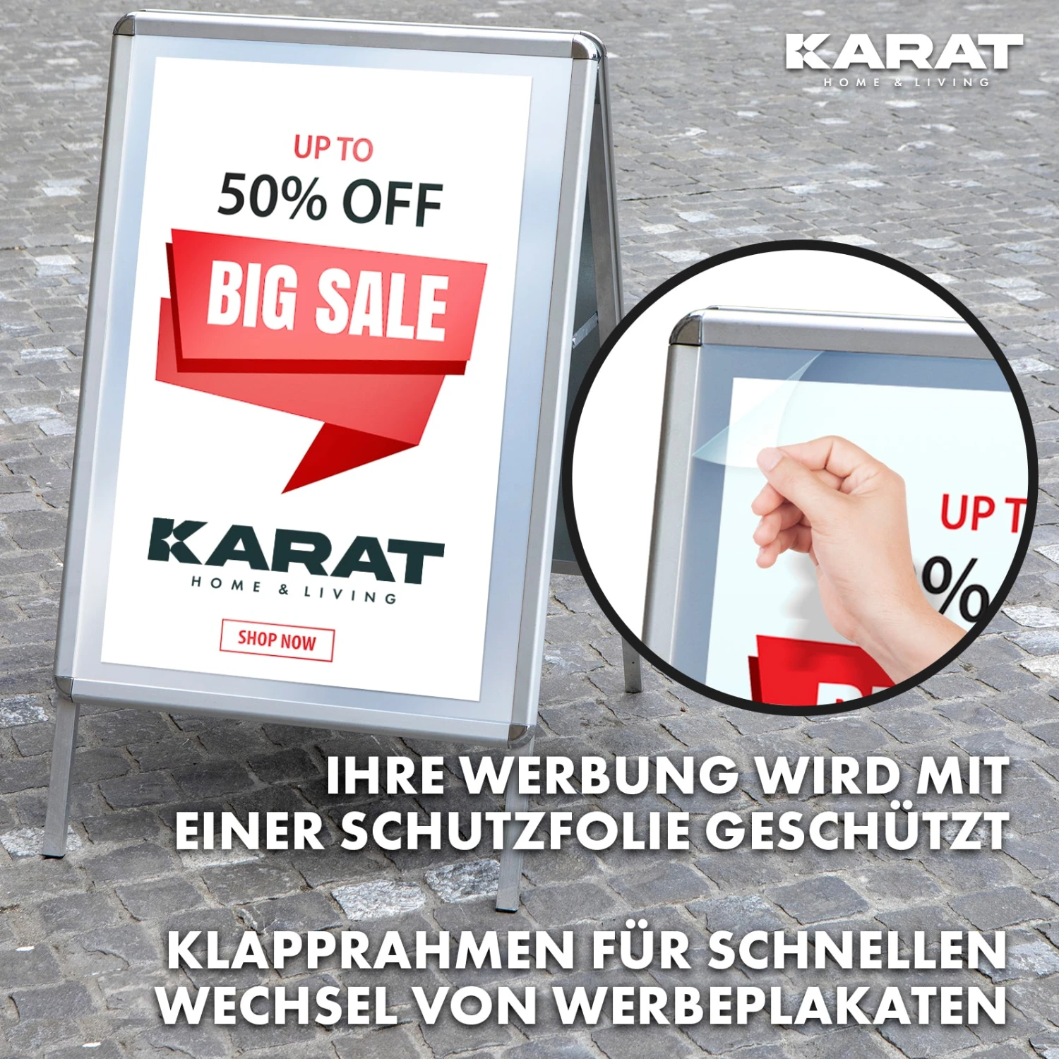 Kundenstopper | Beidseitig Für 2 Plakate | Stabil Und Witterungsbeständig | Format: A1 8 Kundenstopper | Beidseitig Für 2 Plakate | Stabil Und Witterungsbeständig | Format: A1 – Bild 6